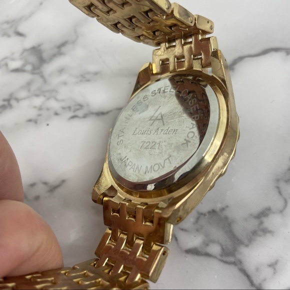 Vintage LOUIS ARDEN Japan Quartz Blue Round Shaped Luxury Stylish Unisex Watch - Picture 8 of 8